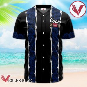 Personalized Coors Banquet Blue Skeleton Rose Baseball Jersey, Perfect Gifts For Fans - Vesles2014S 2