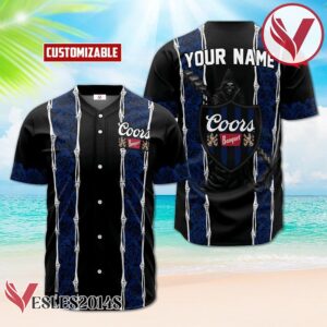 Personalized Coors Banquet Blue Skeleton Rose Baseball Jersey, Perfect Gifts For Fans - Vesles2014S