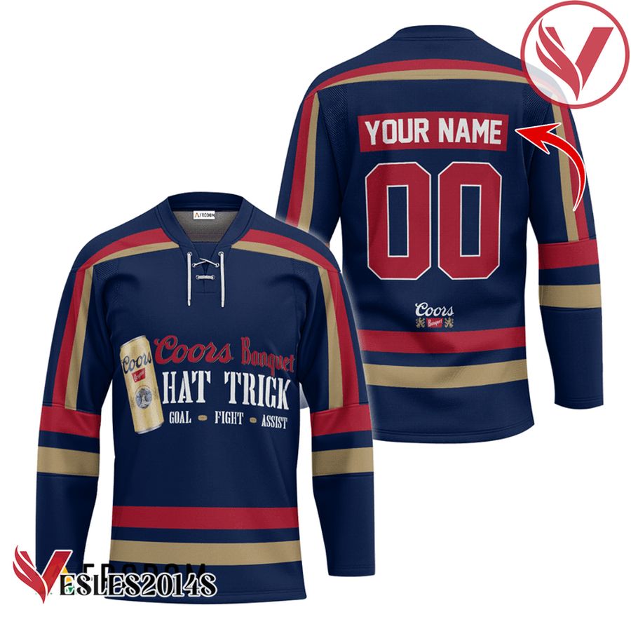 Personalized Coors Banquet Hat Trick Hockey Jersey - Vesles2014S