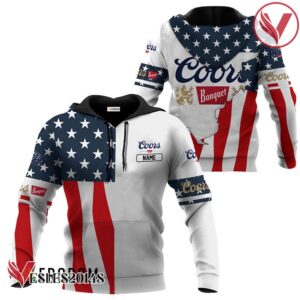 Personalized Coors Banquet USA Flag Hoodie & Zip Hoodie - Vesles2014S
