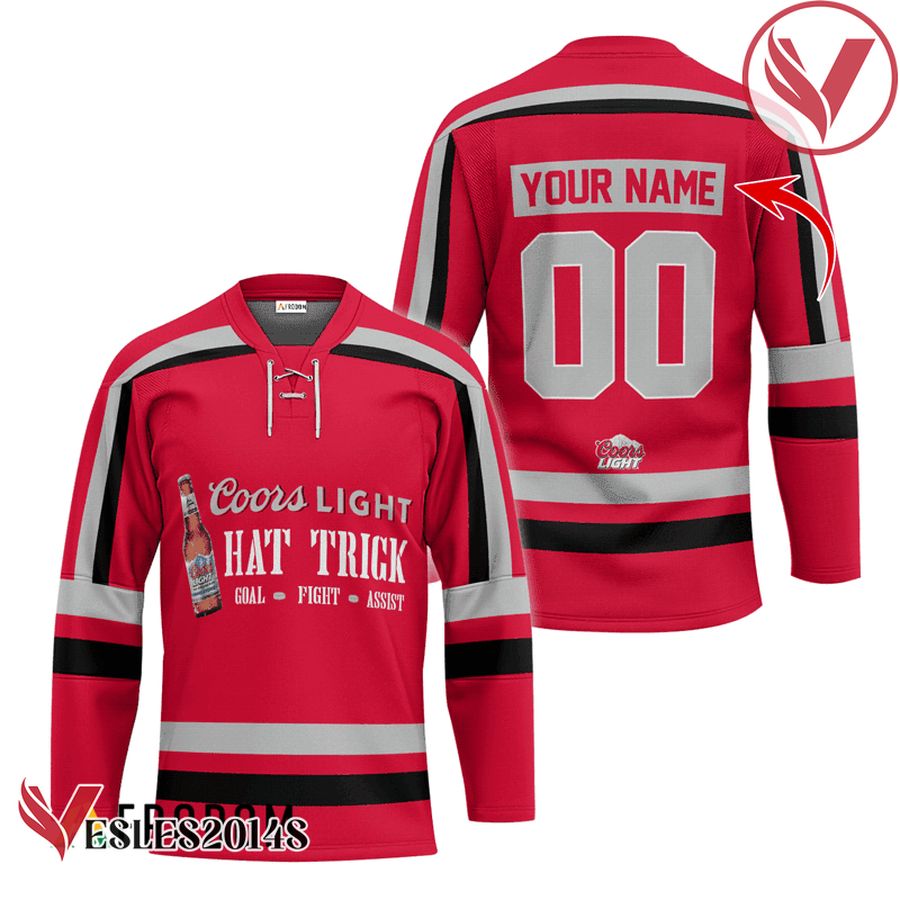 Personalized Coors Light Hat Trick Hockey Jersey - Vesles2014S