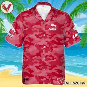 Personalized Coors Light Red Camouflage Hawaiian Shirt, Best Summer Gifts For Fans - Vesles2014S 1