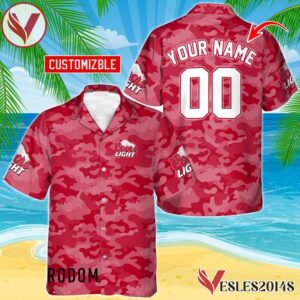 Personalized Coors Light Red Camouflage Hawaiian Shirt, Best Summer Gifts For Fans - Vesles2014S
