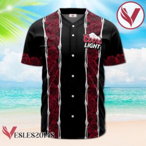 Personalized Coors Light Red Skeleton Rose Baseball Jersey, Perfect Gifts For Fans - Vesles2014S 2