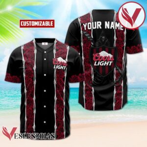 Personalized Coors Light Red Skeleton Rose Baseball Jersey, Perfect Gifts For Fans - Vesles2014S