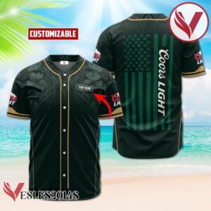 Personalized Coors Light St. Patrick's Day American Flag Baseball Jersey, Perfect Gifts For Fans - Vesles2014S