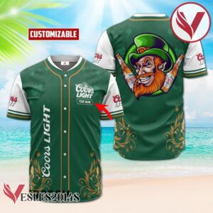Personalized Coors Light St. Patrick's Day Leprechaun Baseball Jersey, Perfect Gifts For Fans - Vesles2014S