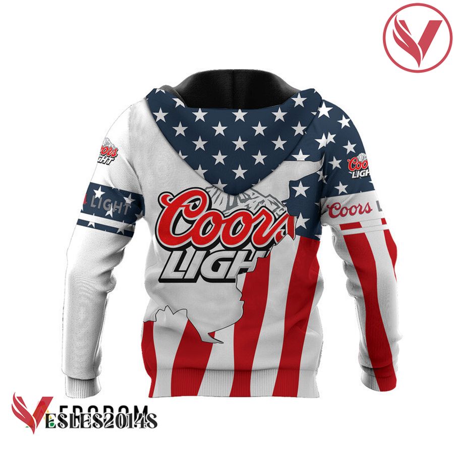 Personalized Coors Light USA Flag Hoodie & Zip Hoodie - Vesles2014S 3