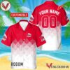 Personalized Coors Light White And Red Halftone Hawaiian Shirt, Best Summer Gifts For Fans - Vesles2014S