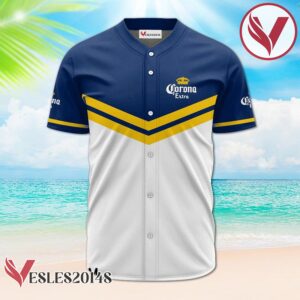 Personalized Corona Extra Blue And White Baseball Jersey, Perfect Gifts For Fans - Vesles2014S 2