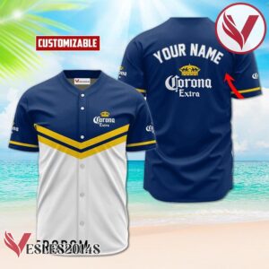 Personalized Corona Extra Blue And White Baseball Jersey, Perfect Gifts For Fans - Vesles2014S