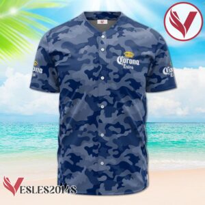 Personalized Corona Extra Blue Camouflage Baseball Jersey, Perfect Gifts For Fans - Vesles2014S 2