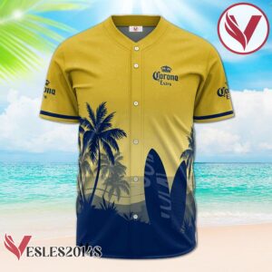 Personalized Corona Extra Palm Tree Surfboard Baseball Jersey, Perfect Gifts For Fans - Vesles2014S 2