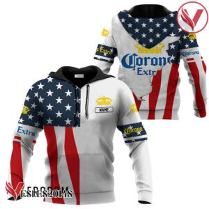 Personalized Corona Extra USA Flag Hoodie & Zip Hoodie - Vesles2014S
