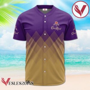 Personalized Crown Royal Beige And Purple Halftone Baseball Jersey, Perfect Gifts For Fans - Vesles2014S 2
