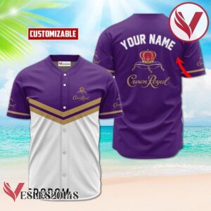 Personalized Crown Royal Purple And White Baseball Jersey, Perfect Gifts For Fans - Vesles2014S