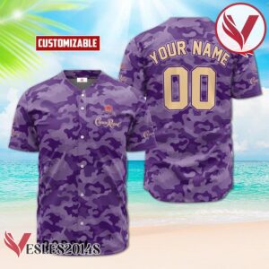 Personalized Crown Royal Purple Camouflage Baseball Jersey, Perfect Gifts For Fans - Vesles2014S