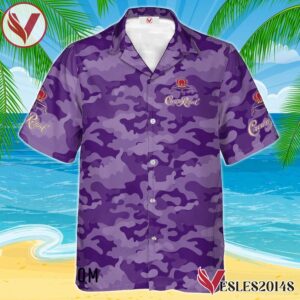 Personalized Crown Royal Purple Camouflage Hawaiian Shirt, Best Summer Gifts For Fans - Vesles2014S 1