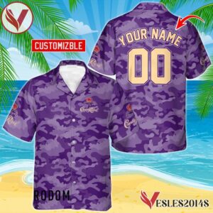 Personalized Crown Royal Purple Camouflage Hawaiian Shirt, Best Summer Gifts For Fans - Vesles2014S