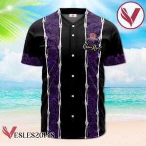 Personalized Crown Royal Purple Skeleton Rose Baseball Jersey, Perfect Gifts For Fans - Vesles2014S 2