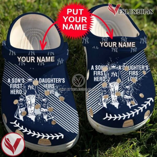 Personalized Dad And Son Daughter Yankees Crocband Clogs, Unique Gift From  Vesles2014S