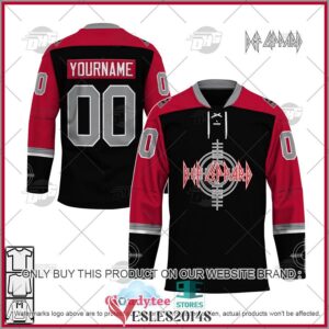 Personalized Def Leppard Crosshair Logo Hockey Jersey, Trending Gifts For Fans - Vesles2014s