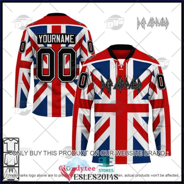 Personalized Def Leppard Union Jack Hockey Jersey, Trending Gifts For Fans - Vesles2014s