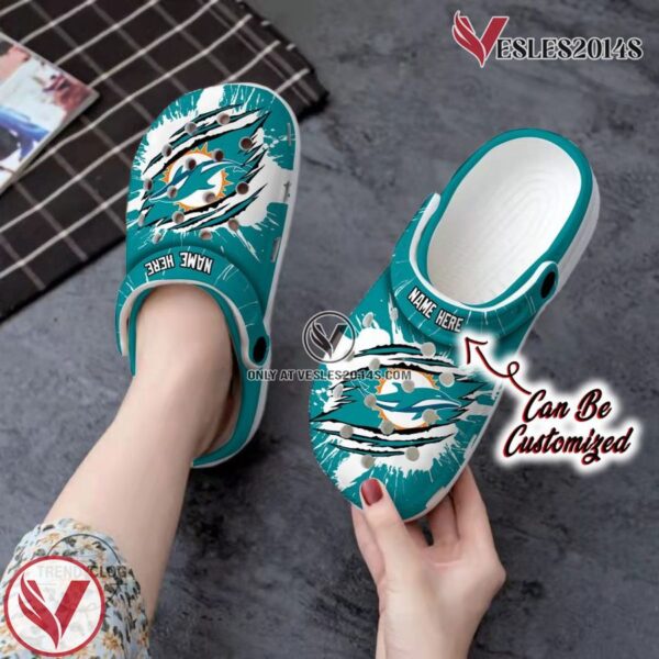 Personalized Dolphins Football Ripped Claw Clog Shoes, Unique Gift From  Vesles2014S