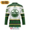 Personalized Edmonton Oilers St Patrick Day Hockey Jersey, Trending Gifts For Fans - Vesles2014s
