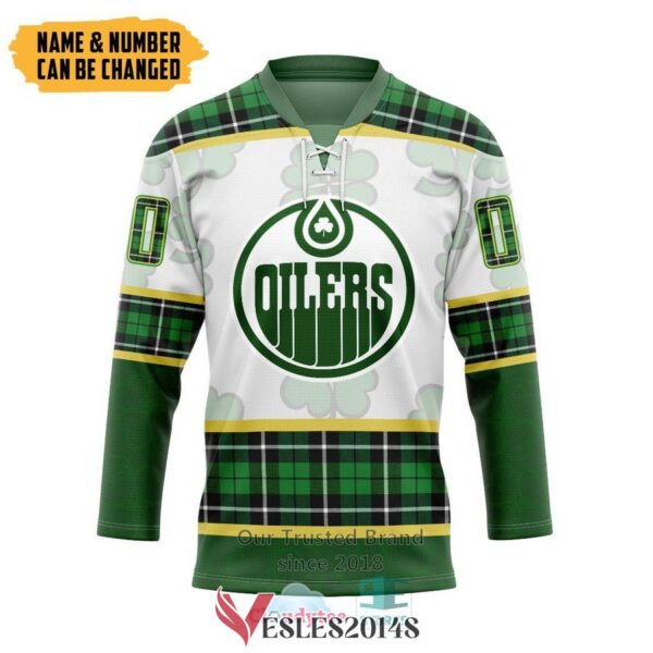 Personalized Edmonton Oilers St Patrick Day Hockey Jersey, Trending Gifts For Fans - Vesles2014s