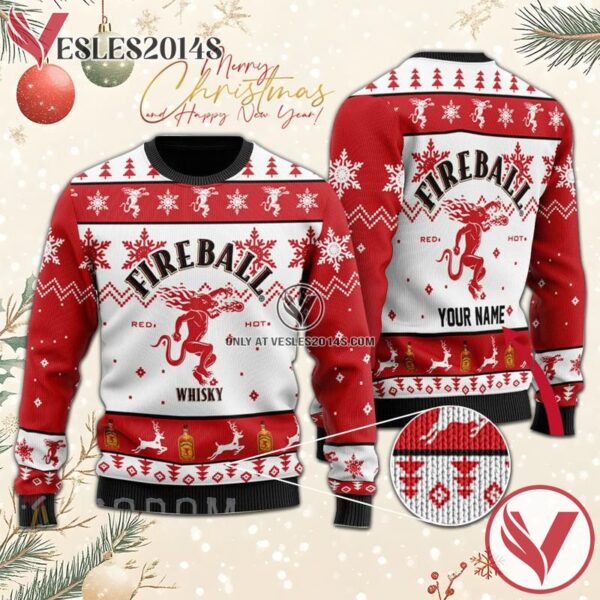 Personalized Fireball Christmas Sweater, Unique Winter Outfits For Fans - Vesles2014S  1