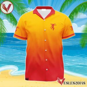 Personalized Fireball Whiskey Gradient Hawaiian Shirt, Best Summer Gifts For Fans - Vesles2014S 1