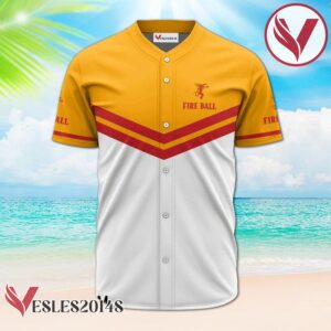 Personalized Fireball Whiskey Yellow And White Baseball Jersey, Perfect Gifts For Fans - Vesles2014S 2