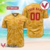 Personalized Fireball Whiskey Yellow Camouflage Baseball Jersey, Perfect Gifts For Fans - Vesles2014S