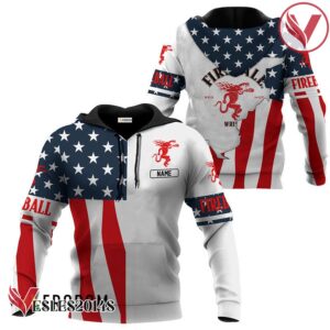Personalized Fireball Whisky USA Flag Hoodie & Zip Hoodie - Vesles2014S