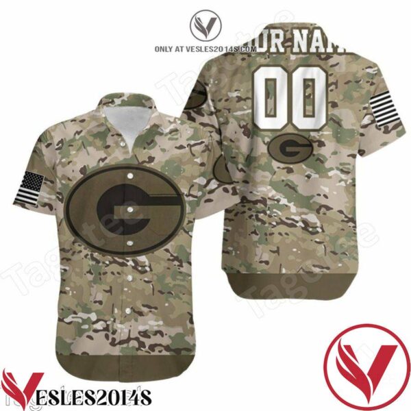 Personalized Georgia Bulldogs Camo Pattern Hawaiian Shirt, Unique Gifts For Friends - Vesles2014S 1