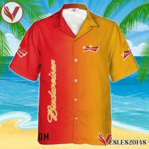 Personalized Gradient Budweiser Beer Hawaiian Shirt, Best Summer Gifts For Fans - Vesles2014S 1
