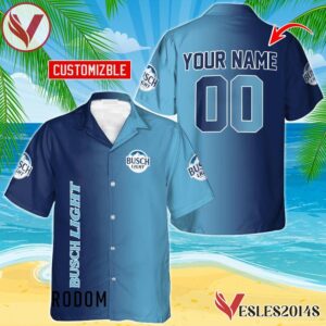 Personalized Gradient Busch Light Hawaiian Shirt, Best Summer Gifts For Fans - Vesles2014S