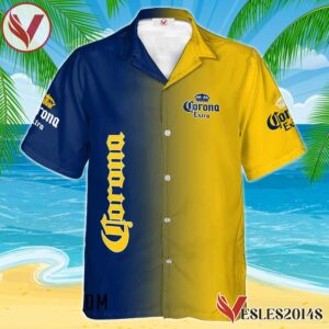 Personalized Gradient Corona Extra Hawaiian Shirt, Best Summer Gifts For Fans - Vesles2014S 1
