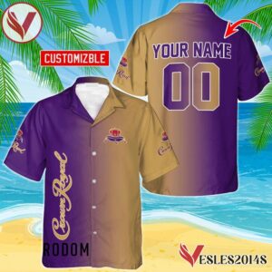Personalized Gradient Crown Royal Hawaiian Shirt, Best Summer Gifts For Fans - Vesles2014S