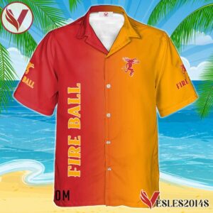 Personalized Gradient Fireball Whiskey Hawaiian Shirt, Best Summer Gifts For Fans - Vesles2014S 1