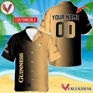 Personalized Gradient Guinness Beer Hawaiian Shirt, Best Summer Gifts For Fans - Vesles2014S