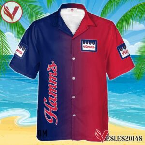 Personalized Gradient Hamm's Beer Hawaiian Shirt, Best Summer Gifts For Fans - Vesles2014S 1