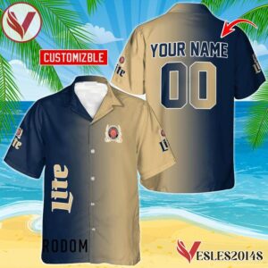 Personalized Gradient Miller Lite Hawaiian Shirt, Best Summer Gifts For Fans - Vesles2014S