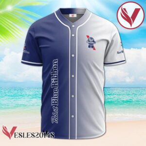 Personalized Gradient Pabst Blue Ribbon Baseball Jersey, Perfect Gifts For Fans - Vesles2014S 2