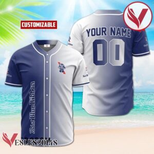 Personalized Gradient Pabst Blue Ribbon Baseball Jersey, Perfect Gifts For Fans - Vesles2014S