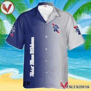 Personalized Gradient Pabst Blue Ribbon Hawaiian Shirt, Best Summer Gifts For Fans - Vesles2014S 1