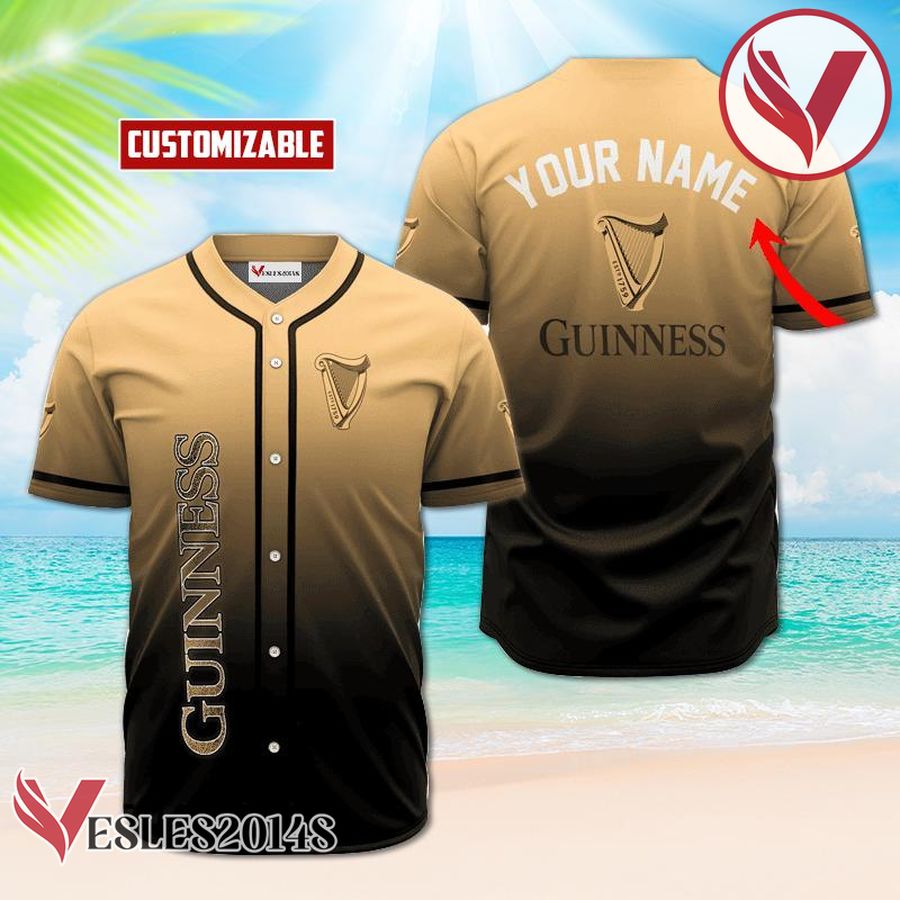 Personalized Guinness Beer Gradient Baseball Jersey, Perfect Gifts For Fans - Vesles2014S