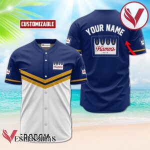 Personalized Hamm's Beer Blue And White Baseball Jersey, Perfect Gifts For Fans - Vesles2014S
