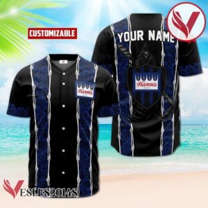 Personalized Hamm's Beer Blue Skeleton Rose Baseball Jersey, Perfect Gifts For Fans - Vesles2014S